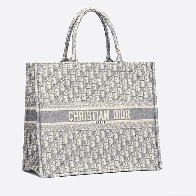 Cheap Dior Grey Oblique Canvas Motif Tote Book 0723 Luxury